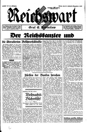 Reichswart vom 10.12.1932