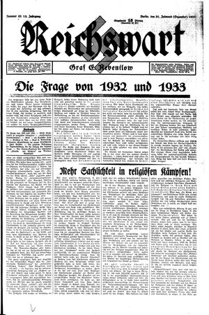 Reichswart vom 31.12.1932