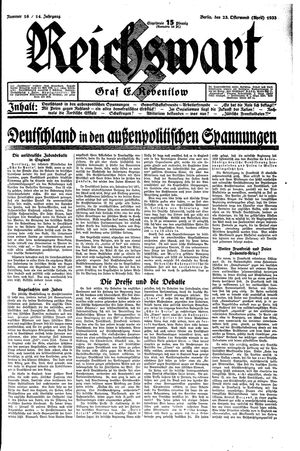 Reichswart vom 23.04.1933