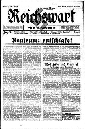 Reichswart vom 28.05.1933