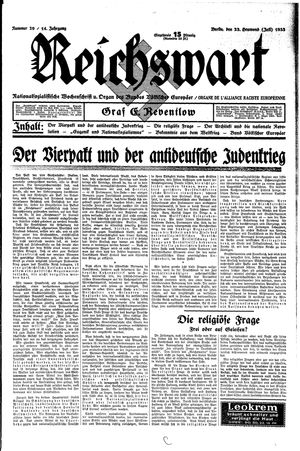 Reichswart vom 23.07.1933
