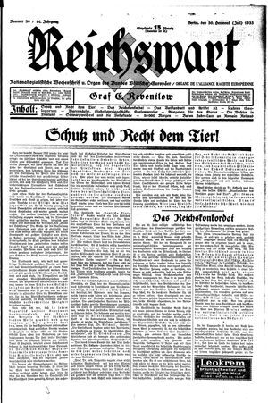 Reichswart vom 30.07.1933