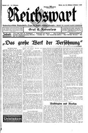Reichswart vom 29.10.1933