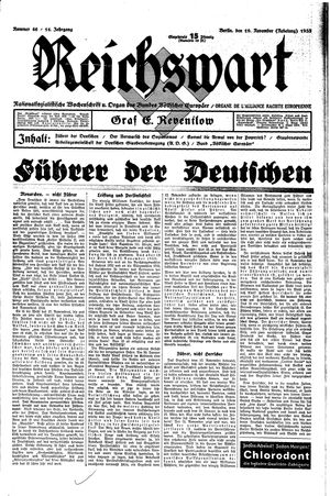 Reichswart vom 19.11.1933