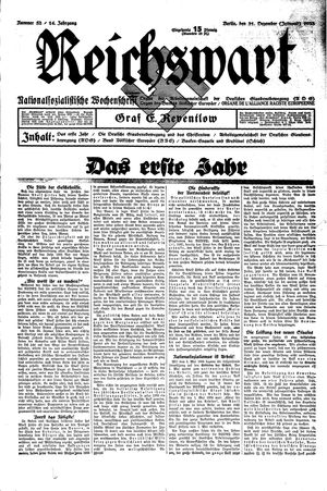 Reichswart vom 31.12.1933