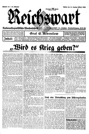 Reichswart vom 11.03.1934