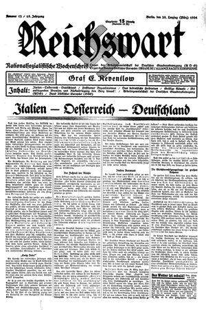 Reichswart vom 25.03.1934