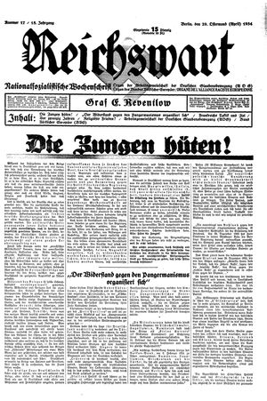 Reichswart vom 29.04.1934