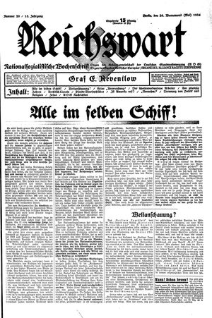 Reichswart vom 20.05.1934