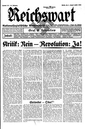 Reichswart vom 01.07.1934