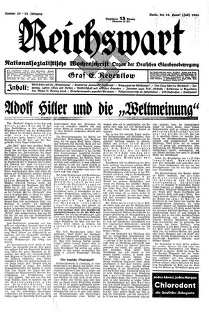 Reichswart vom 22.07.1934