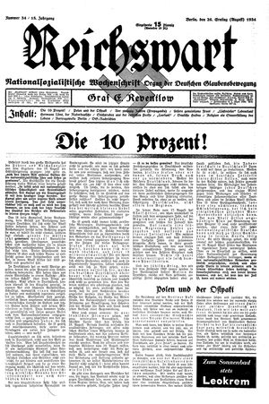 Reichswart vom 26.08.1934