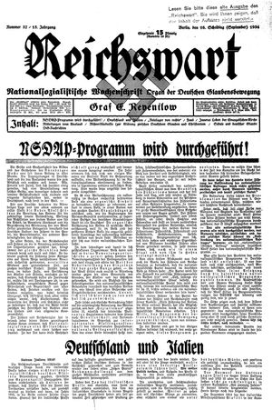 Reichswart vom 16.09.1934