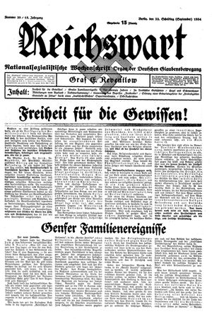 Reichswart vom 23.09.1934