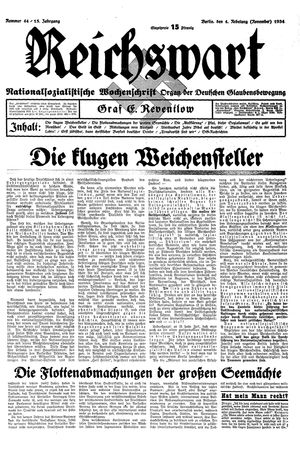 Reichswart vom 04.11.1934