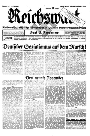 Reichswart vom 11.11.1934