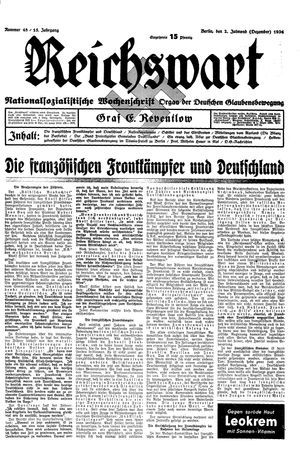 Reichswart vom 02.12.1934