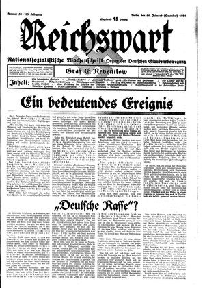 Reichswart vom 16.12.1934