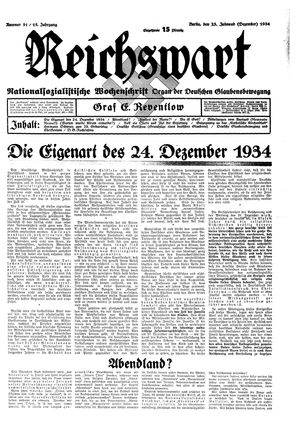 Reichswart vom 23.12.1934