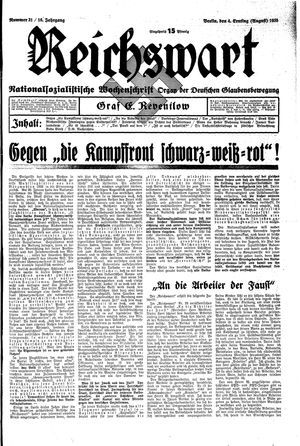 Reichswart vom 04.08.1935