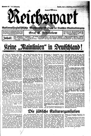 Reichswart vom 01.09.1935