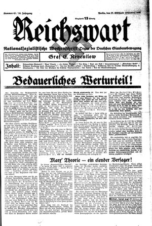 Reichswart vom 27.10.1935