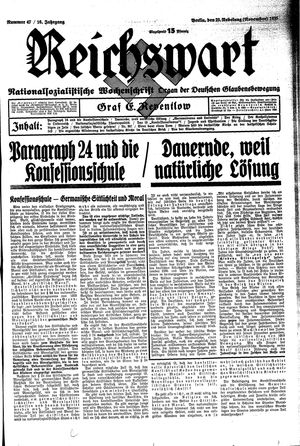 Reichswart vom 23.11.1935