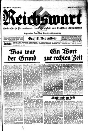 Reichswart vom 29.02.1936