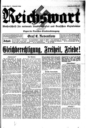 Reichswart vom 14.03.1936