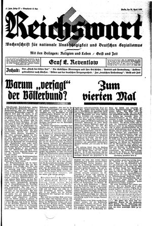 Reichswart vom 25.04.1936
