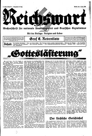 Reichswart vom 04.07.1936