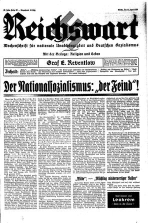Reichswart vom 11.07.1936