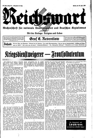 Reichswart vom 25.07.1936