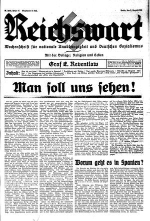 Reichswart vom 01.08.1936