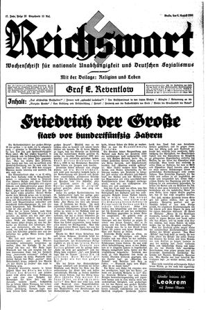 Reichswart vom 08.08.1936