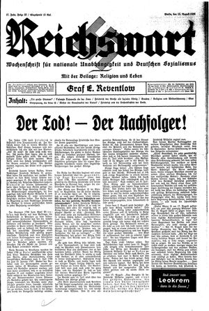 Reichswart vom 15.08.1936
