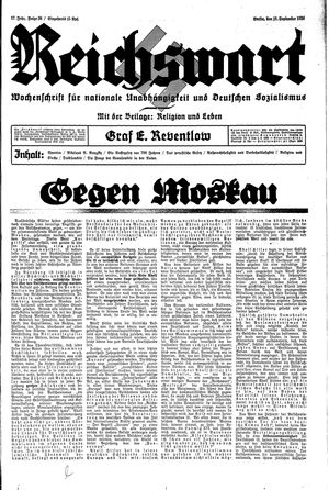 Reichswart vom 19.09.1936