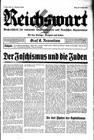 Reichswart vom 03.10.1936