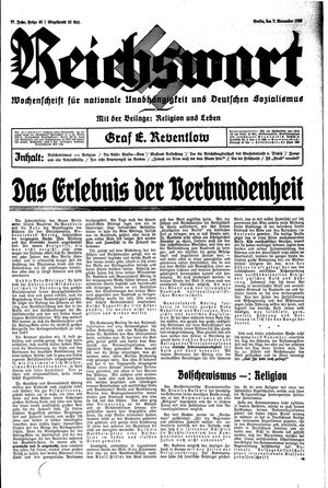 Reichswart vom 07.11.1936