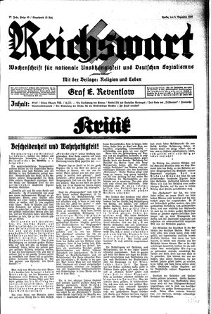 Reichswart vom 05.12.1936