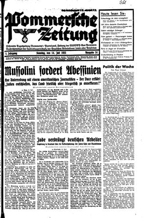 Pommersche Zeitung vom 14.07.1935