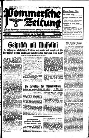 Pommersche Zeitung vom 24.08.1935