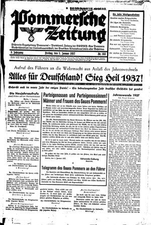 Pommersche Zeitung vom 01.01.1937