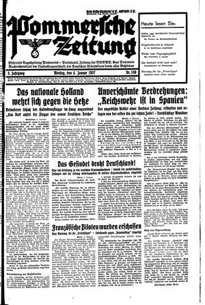 Pommersche Zeitung vom 04.01.1937