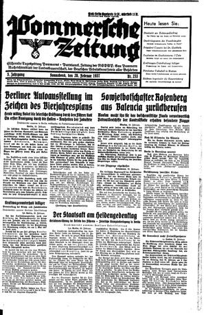 Pommersche Zeitung vom 20.02.1937