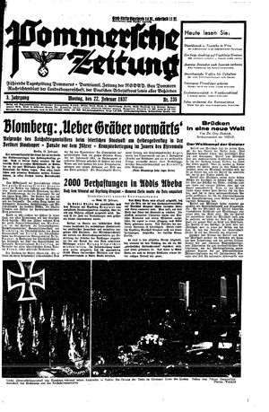 Pommersche Zeitung vom 22.02.1937