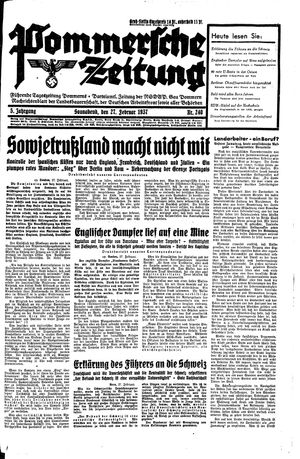 Pommersche Zeitung vom 27.02.1937