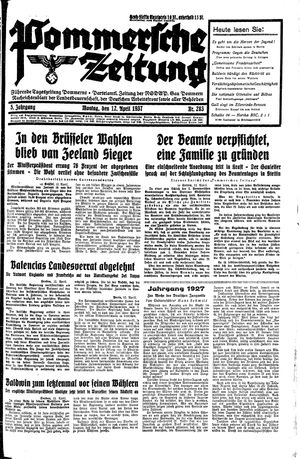Pommersche Zeitung vom 12.04.1937