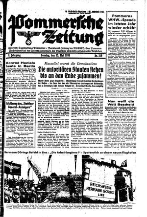 Pommersche Zeitung vom 15.05.1938