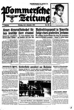 Pommersche Zeitung vom 01.11.1938